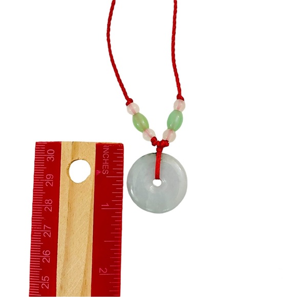 Jade Necklace Bracelet Harmony Lucky Donut Shape Pendant Handmade Jewelry NEW - Picture 3 of 4